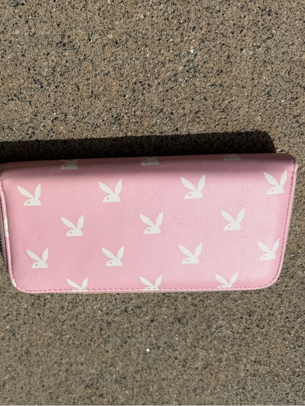 PLAYBOY Pink Bunny Print Zip-Around Wallet